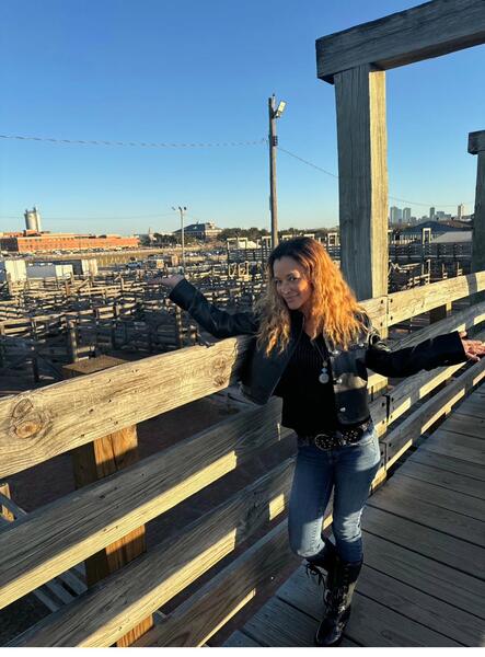 Tracey wearing YazzleMe beanie